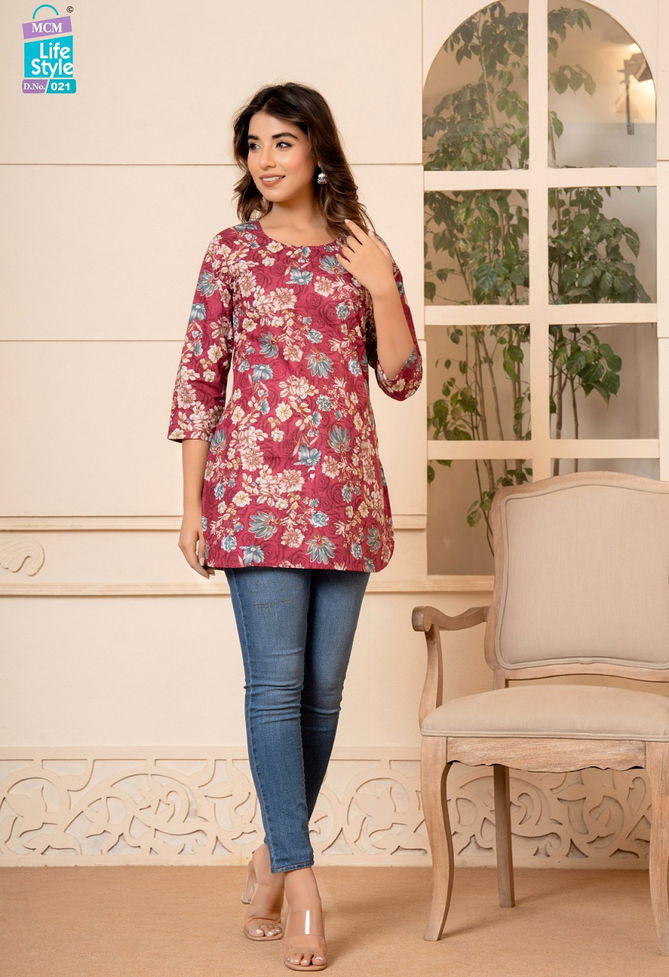 Kashvi Vol 2 By Mcm Printed Pure Cotton Short Top Wholesale Market In India
